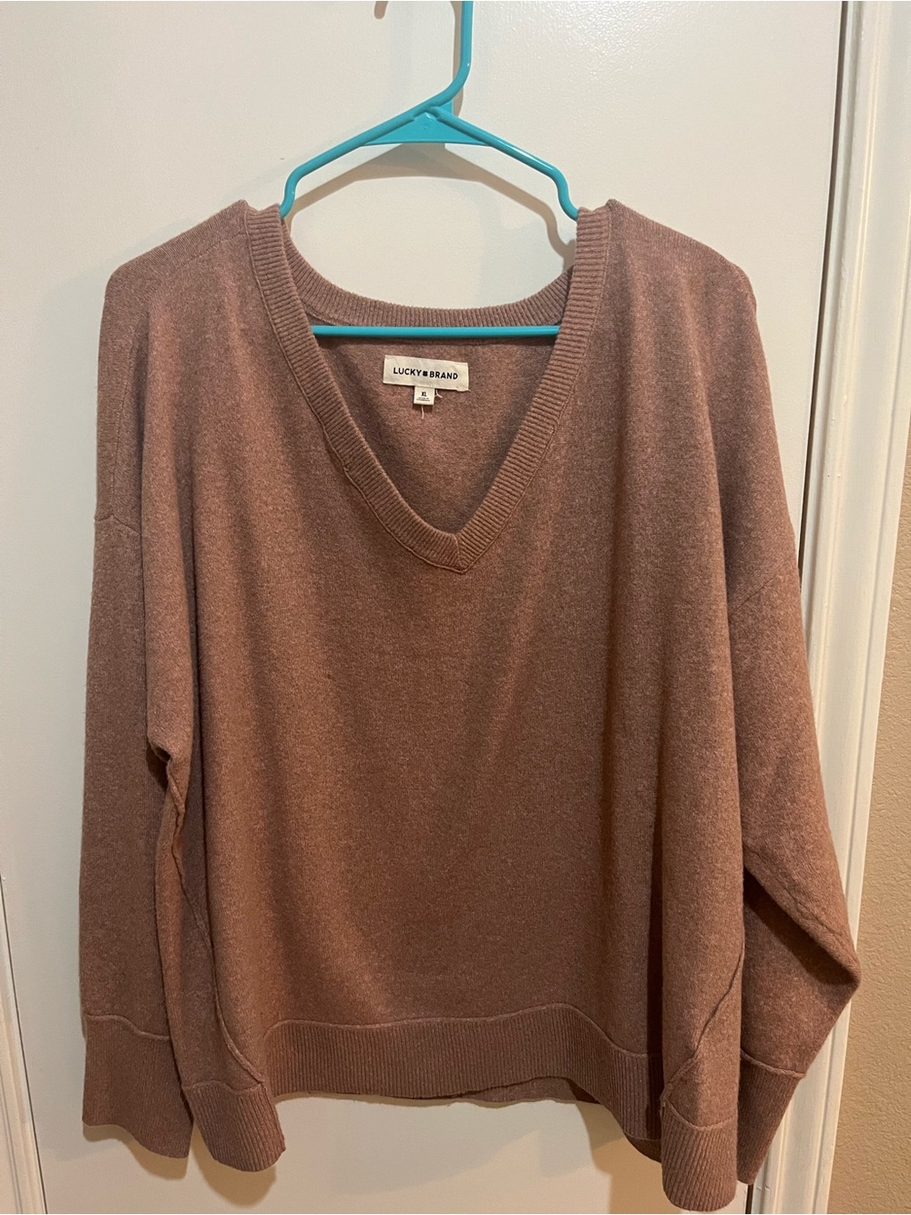 Lucky Brand Women's V-Neck Sweater in Mauve